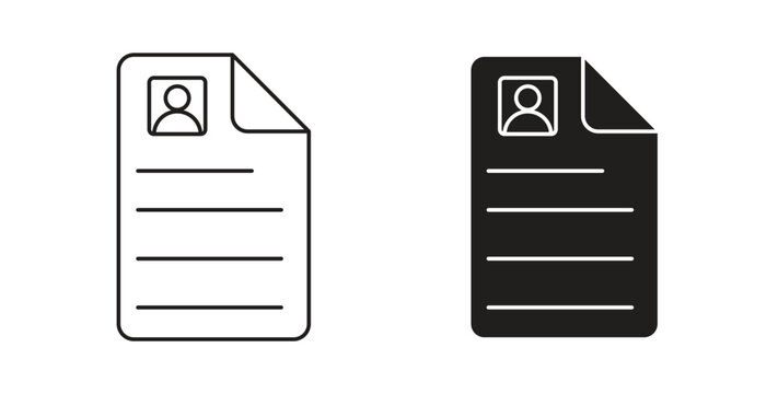 CV icons set isolated on white background flat vector illustration.