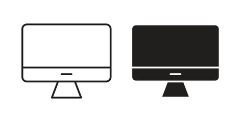 Desktop icons set isolated on white background flat vector illustration.