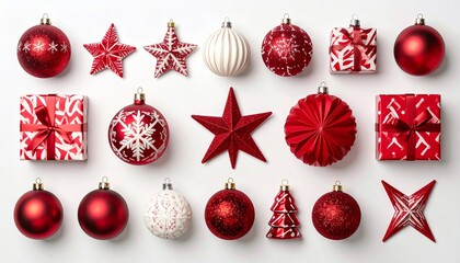 Crimson Christmas Ornament Collection