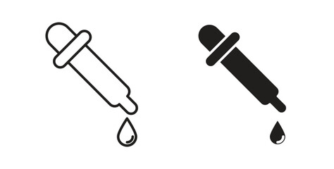 Dropper icons set isolated on white background flat vector illustration.