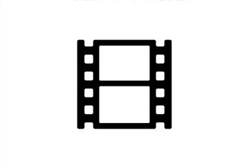 Fototapeta premium Minimalist black and white icon depicting a segment of motion picture film reel strip