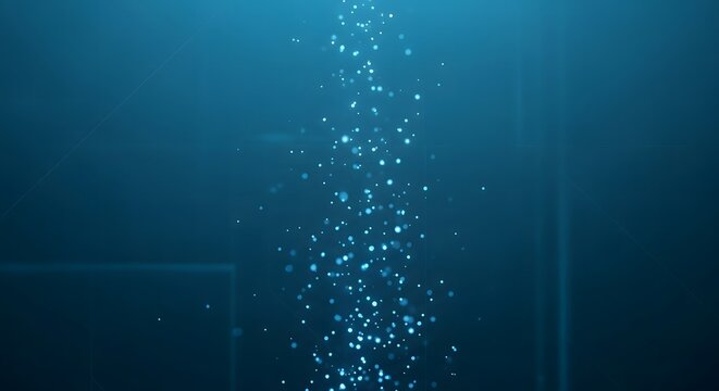 A stream of bubbles rising in dark blue water creating a mesmerizing underwater spectacle of light - Powered by Adobe