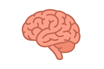 Simple stylized human brain icon symbolizing intelligence, memory, and mental health concepts