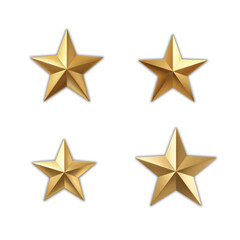 Obraz premium Four golden stars arranged in a square formation on a white background