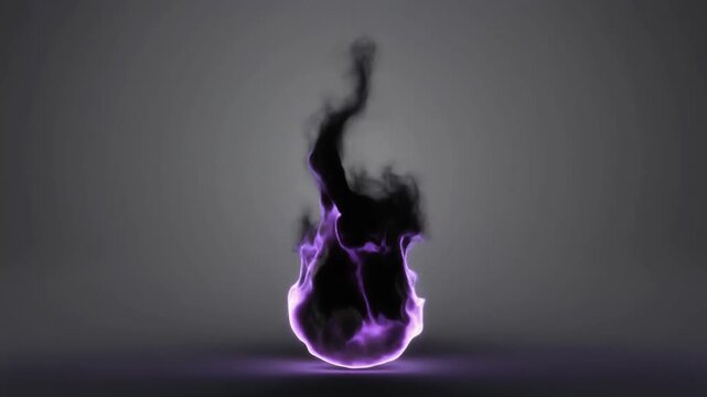 Dark Purple Flame Flickering with Ethereal Energy in Slow Motion