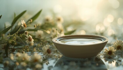 Spa still life with calming elements, promoting relaxation and self-care