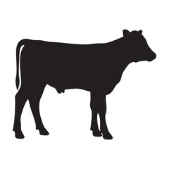 Small Calf Standing Silhouette Vector Illustration