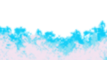 Abstract blue and white smoke clouds on transparent background