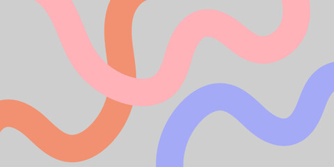 Fototapeta premium Abstract Wavy Lines Pattern with Pastel Colors on Gray