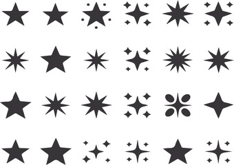 Star and Sparkle Icons Set