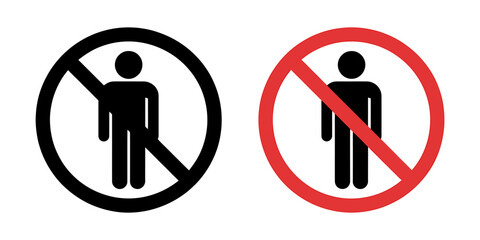 No entry person signs: restriction and prohibition symbols set