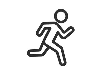 Outline icon of a person running quickly representing fitness and physical activity