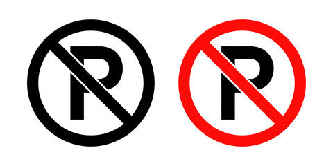 No parking sign symbol vector icon. traffic prohibition logo