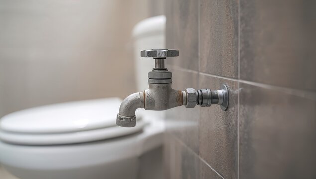 Bathroom toilet water shut off valve, replacing old leaking wall supply line valve plumbing for efficient maintenance