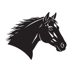 Horse Head Profile Silhouette Vector Logo Icon