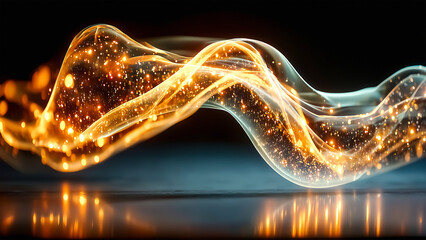 Abstract Energy Flow: A dynamic, swirling ribbon of radiant energy pulses with inner light, creating a mesmerizing visual representation of movement and power. 
