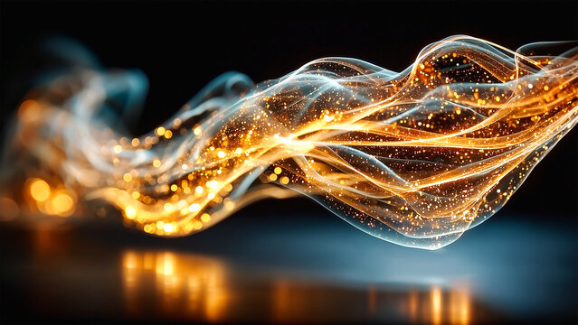 Abstract Energy Flow: Dynamic and vibrant, this image depicts a fluid stream of glowing energy, suggesting connectivity and the flow of data or information.