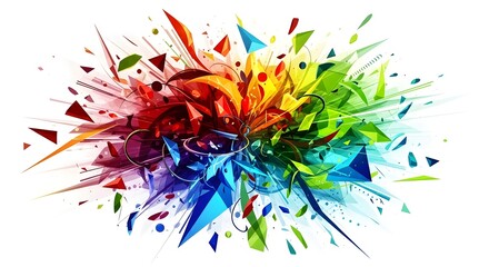Fototapeta premium Abstract explosion of vibrant colors creates a visually stunning and dynamic composition with a sense of energy and movement