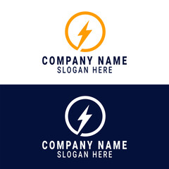 storm logo with circular and thunder element