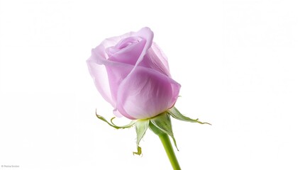 Obraz premium Purple moss rose isolated on a white backdrop, suitable for editorial use