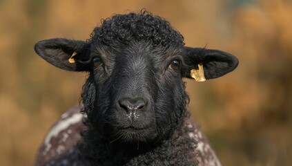 The black sheep displaying a quirky expression, highlighting individuality