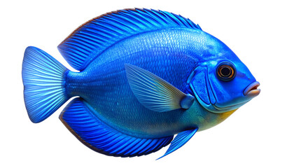 Top-Down View of Blue Discus Fish Showing Rounded Body and Smooth Texture.