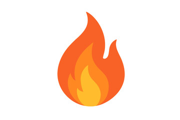 Simple stylized graphic icon of a burning flame showing heat and energy