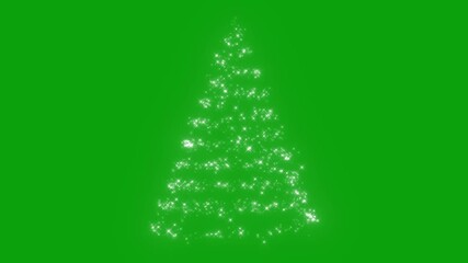 Glitter sparkle animated green screen, 4K Chroma key 3d animation. White shining dust light. Bokeh light lights effect background. Glowing sparkle Christmas tree. Concept: Christmas, party, celebrate - Powered by Adobe