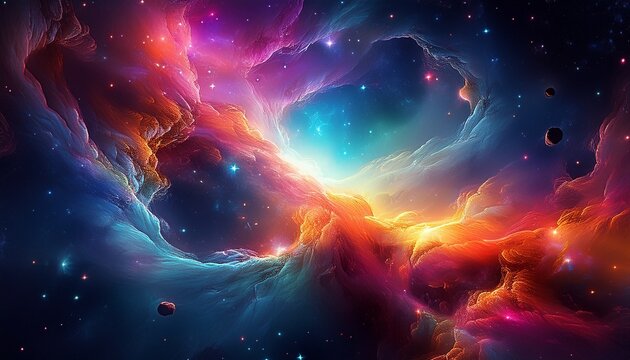 cosmic nebula vibrant colors stellar dust
