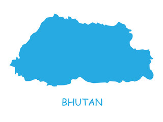 Obraz premium Bhutan Map Silhouette