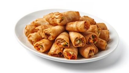 Stack of Spring Rolls on a Plate, fiber-dense choice