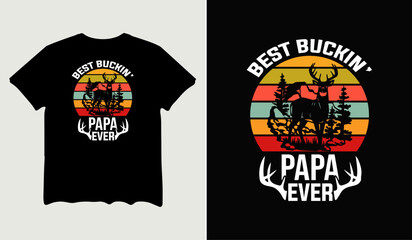 Best buckin' papa ever t-shirt design for t-shirt quotes or poster svg printable cut file