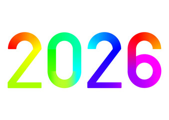 ann&eacute;e 2026 en chiffres multicolores