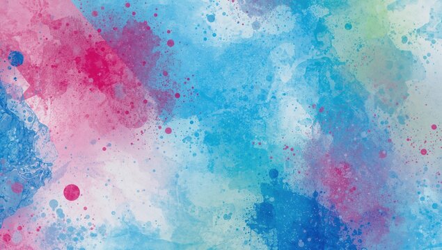 The brush stroke graphic abstract background, vibrant color splashes in bright blue, suitable for editorial header background