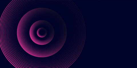 Dark abstract background with glowing circles. Swirl circular lines element. Shiny lines. Futuristic technology concept.