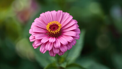 Obraz premium Close-up of Pink Zinnia Flower, suitable for editorial header background