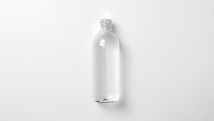 Isolated plastic bottle on a white surface, recycling awareness