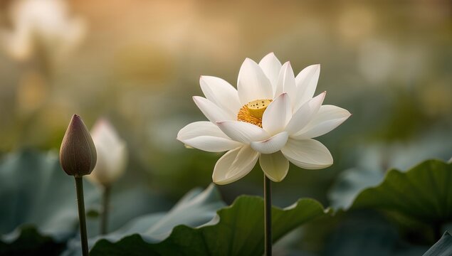 The return of the beautiful white lotus, seasonal change