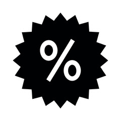 Percentage Sign Black Silhouette Vector Illustration