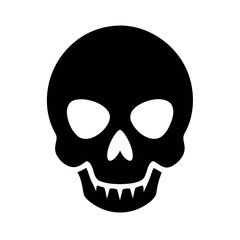 Simple Skull Black Silhouette Vector Illustration
