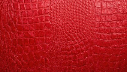 Red crocodile embossed leather texture surface, suitable for luxury product backgrounds
