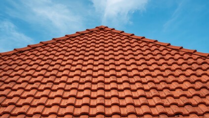 Naklejka premium Clay tiles commonly utilized on roofs, offering durability and cost-effectiveness