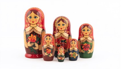 Russian traditional nesting dolls, intricate craftsmanship, cultural heritage