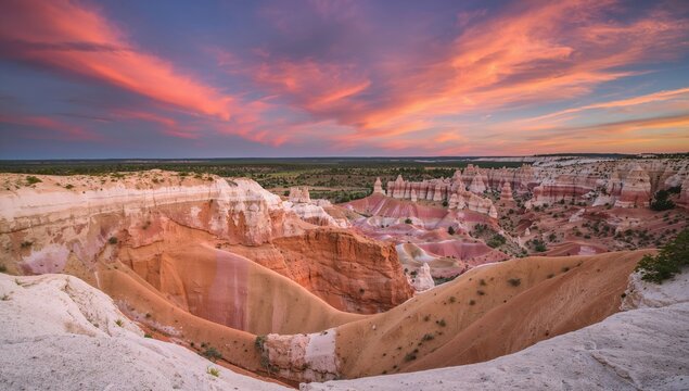 Paint Mines Interpretive Park, showcasing unique geological formations and vibrant colors, erosion risk