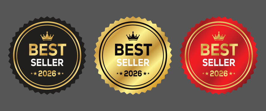 Best seller badge 2026 vector