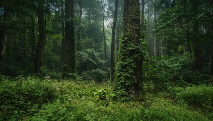Fototapeta premium Vegetation bordering the lush greenery, highlighting seasonal change