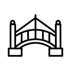 Simple Bridge Structure Line Art Icon Vector Illustration