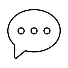 Speech Bubble with Three Dots Line Art Icon Vector Illustration