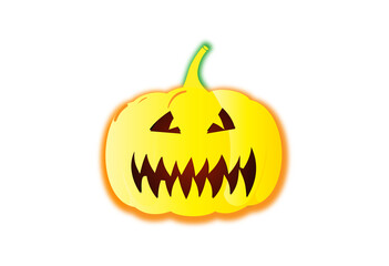Scary Halloween Pumpkin Face Icon for Horror Decoration and Spooky Design PNG