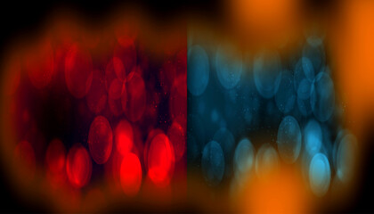 Abstract blurred background with bokeh effect in red and blue color scheme